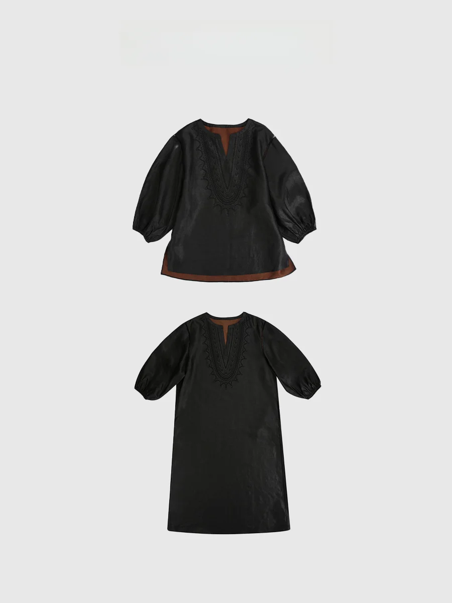 

Новый китайский шелковый топ с вышивкой Xiangyun от Tang Jialing Sister Ele Mat, летний женский модный комплект