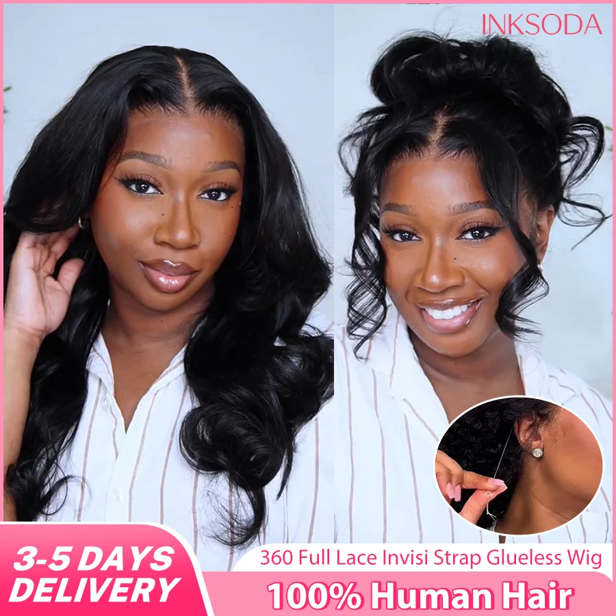 

Парик из натуральных волос 360 Full HD Lace Wig Body Wave с невидимым креплением, прозрачной кружевной передней частью, без клея, готовый к носке, для женщин