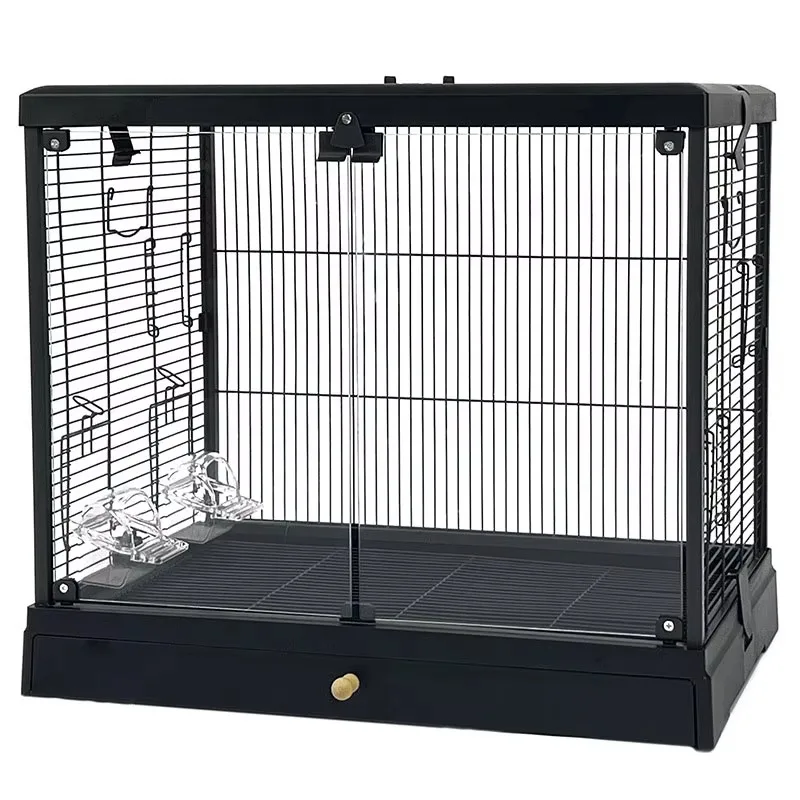 2026 Panoramic Glass Bird Cage, High Transparency Villa Home for Large Parrots Macaws
