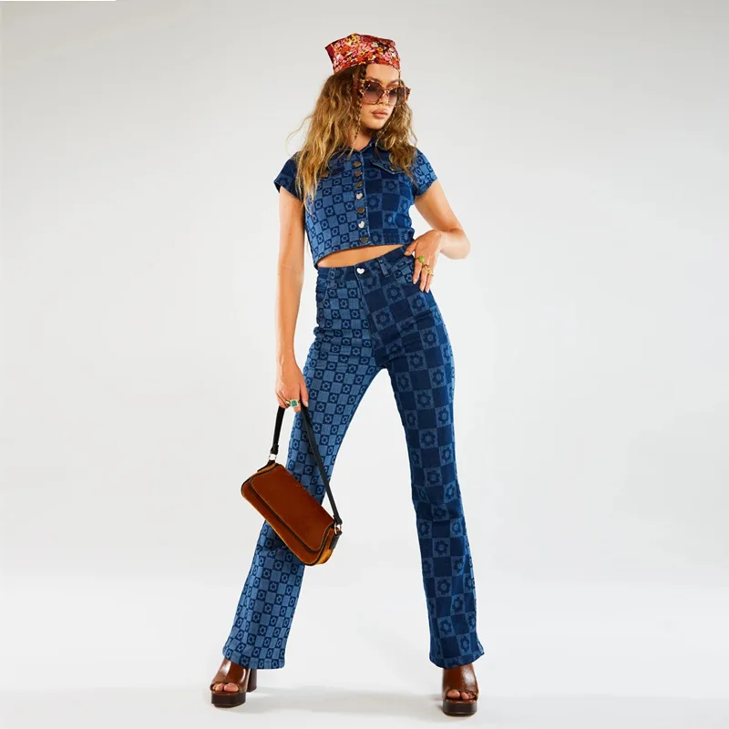 

Джинсовые брюки с широкими штанинами Waed Slim Fit Джинсы с высокой талией Длинные брюки Ele Blue Джинсовые устойчивые к ношению для молодых женщин