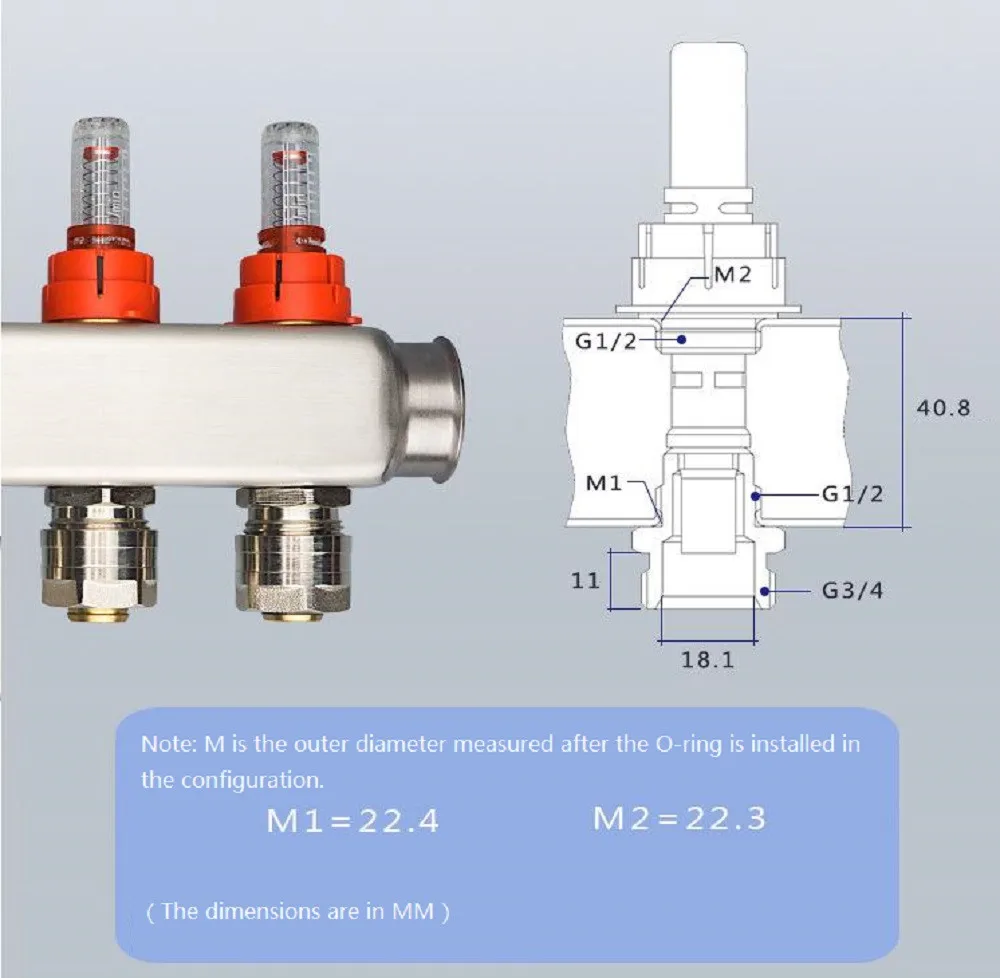 Flow Regulator Underfloor Heating Manifold Flow Meter Homes Floors Heating Parts Underfloor Heating Manifold Accessories