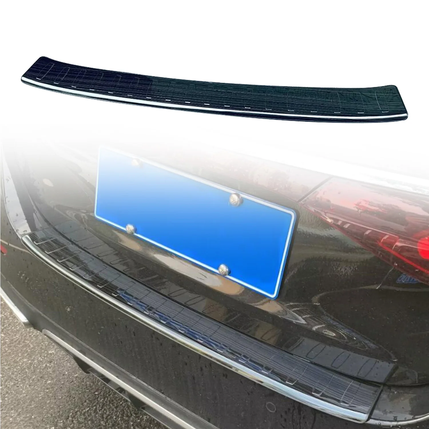 For Mercedes-Benz W214 E-Class 2024 2025 Steel Car Rear Trunk Bumper Guard Sill Plate Protector Plate Cover Trim 1pcs