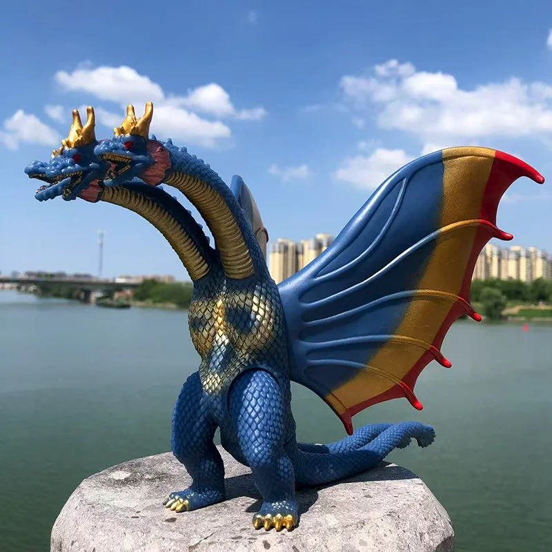 Anime nuevo Godzilla VS King Kong figura azul rey Ghidorah Godzilla Pvc pegamento suave monstruo muñeca modelo adornos juguetes niños regalo