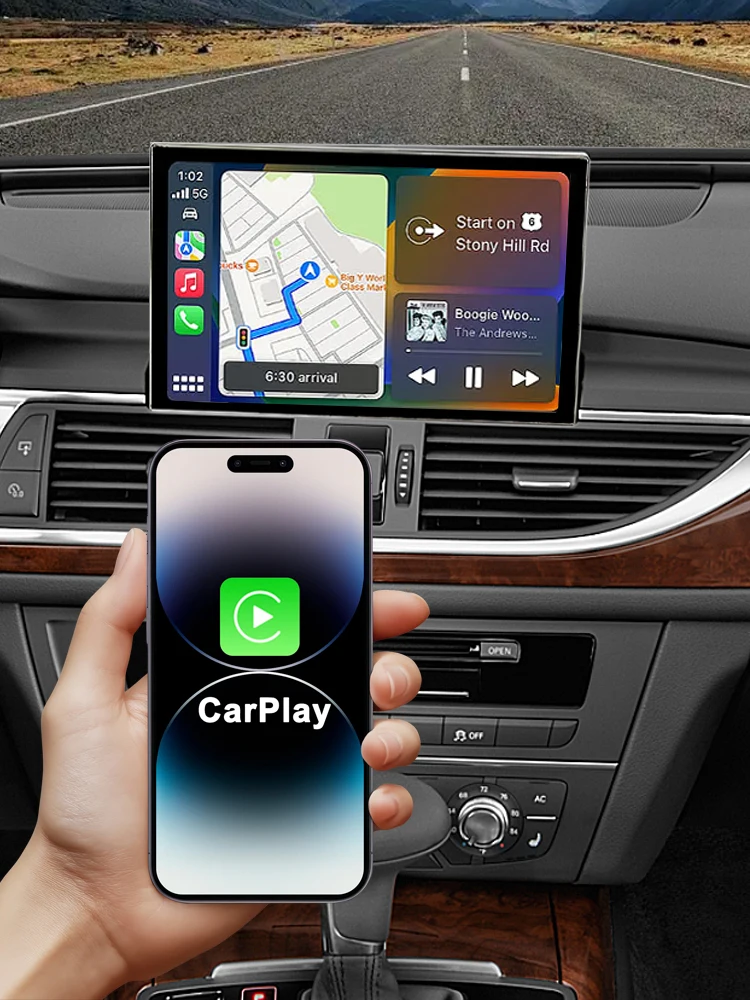 9-calowy ekran samochodowy z Androidem 15, bezprzewodowym CarPlay i Android Auto, radio samochodowe stereo do Audi A6 C7 A7 2012-2018, 4G 8+128GB, multimedialny odtwarzacz GPS z nawigacją, odtwarzacz — 2