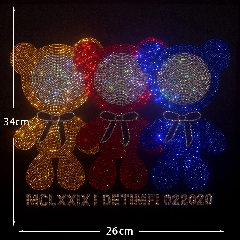 

Модная одежда с бриллиантами и мультяшным медведем своими руками, футболки, декоративные нашивки, аксессуары для одежды