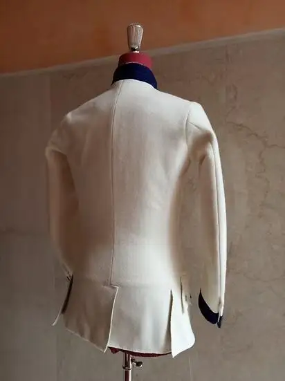 1747s الثورة الفرنسية نابليون ضابط زي عسكري معطف أبيض سترة فيكتورية من القرون الوسطى للرجال #4