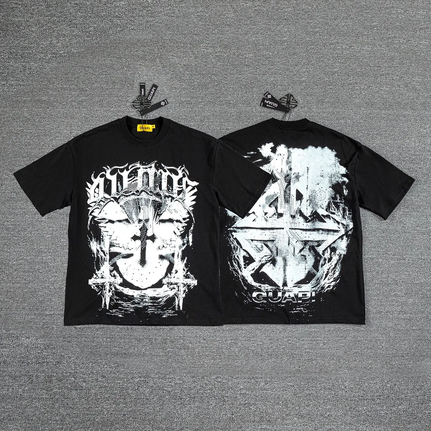 Guapi Retro Cross-strap Sleeveless Dark Gothic Hardcore Heavy Washed T-shirt