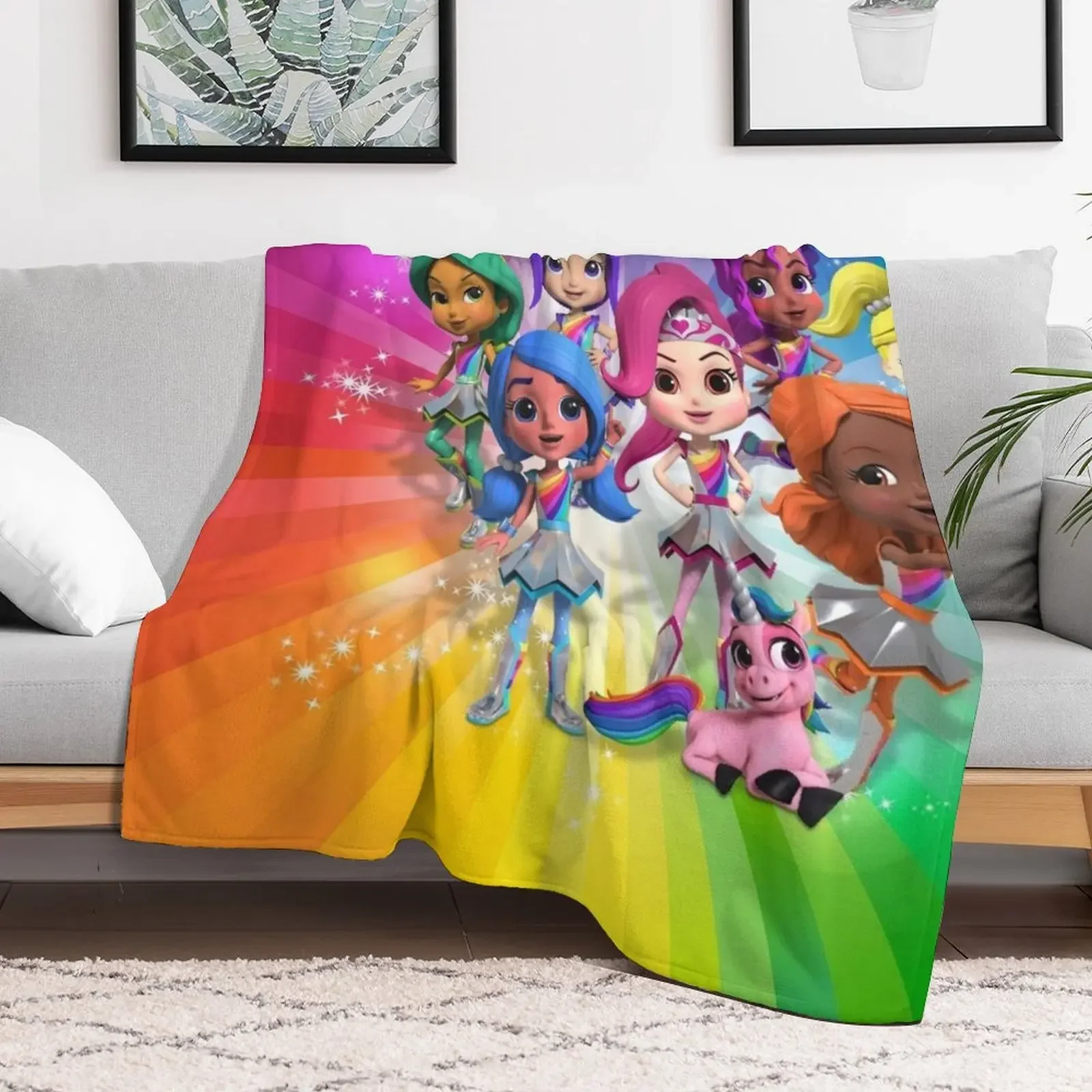 Rainbow Rangers Throw Blanket Beautifuls Winter beds Hair Luxury Brand Blankets