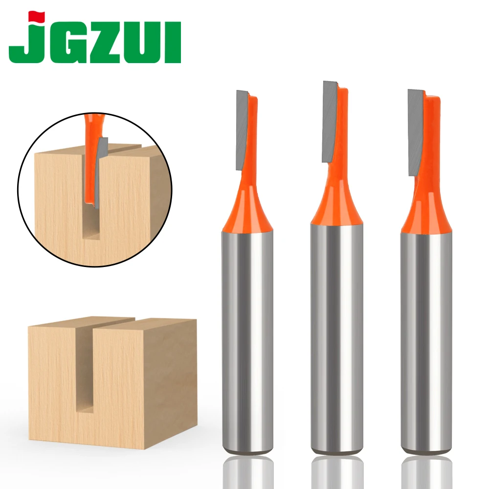 3pcs 8mm Shank Straight Router Bit Tungsten Carbide Single Flute Bit Wood Milling Cutter for Woodwork Tool