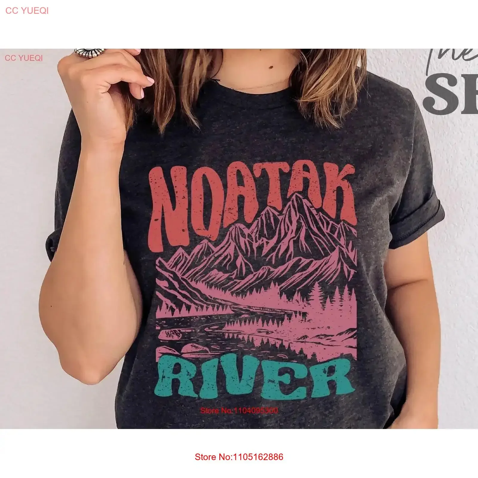 Noatak River T Shirt Vintage Kayaking Alaska Mountains Trees Fit WanderlusT vintage Washed Comfortable graphic Stretched