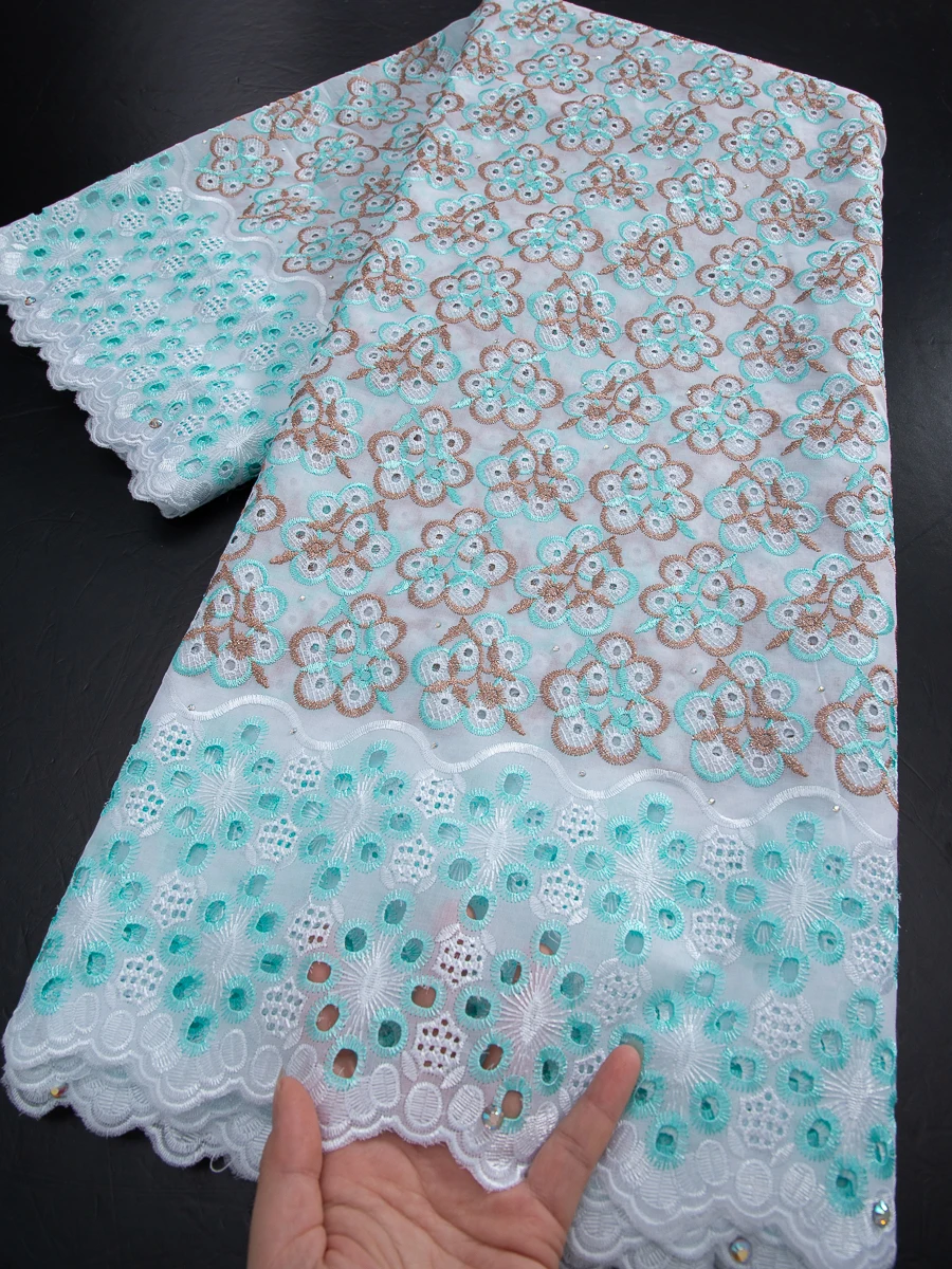 

Swiss Voile Lace Fabric 2025 High Quality African Nigerian Embroidery Cotton Lace Fabric For Sewing Women Party DIY Dresses 4369