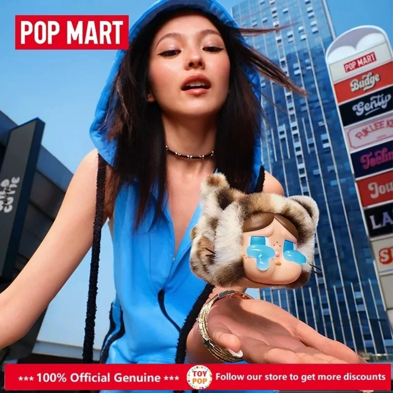 Official Genuine POP MART Crybaby Leopard Cat Series Vinyl Plush Doll Crying Baby Blind Box Festival Gifts for Girl Decoration