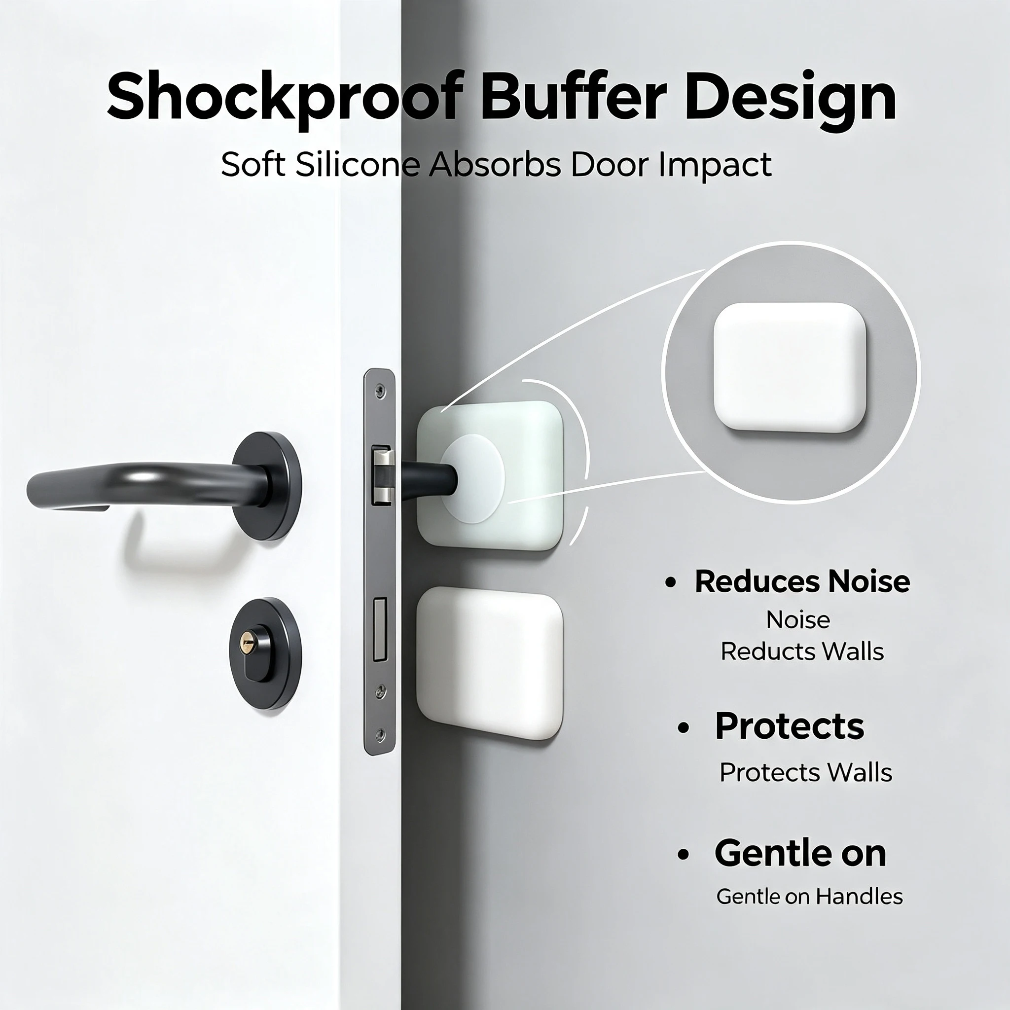 Door Stopper Silicone Handle Bumpers Self Adhesive Mute Anti-Shock Protection Porte Pad Home Improvement Wall Protector Pad