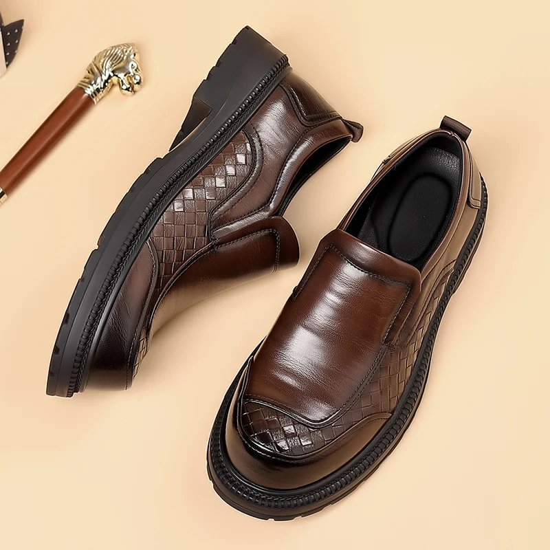 

Мужская кожаная обувь без шнуровки в деловом стиле, джентльмен, британский стиль, повседневная офисная и работа, роскошная обувь для взрослых, черная классика