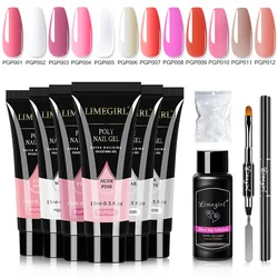 LIMEGIRL  Poly Nail Gel Set Manicure Set Gel Cuticle Pusher Finger Extend Mold Nail Kit All For Quick Extension Manicure Set