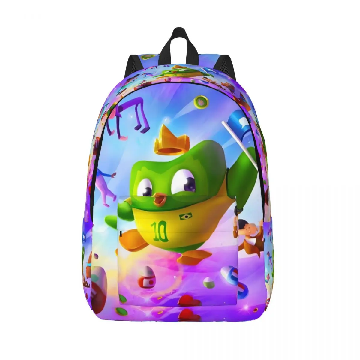 

Custom Fanart Duolingo Canvas Backpack for Women Men College School Students Bookbag Fits 15 Inch Laptop Bags