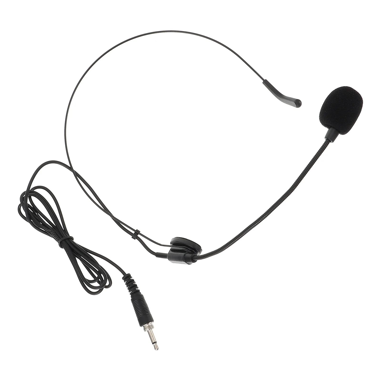 

Wired Microphone 3.5mm Screw Locking Headwear Condenser Mic Light Weight Head-Mounted Speaker Microphone for Voice Amplifier