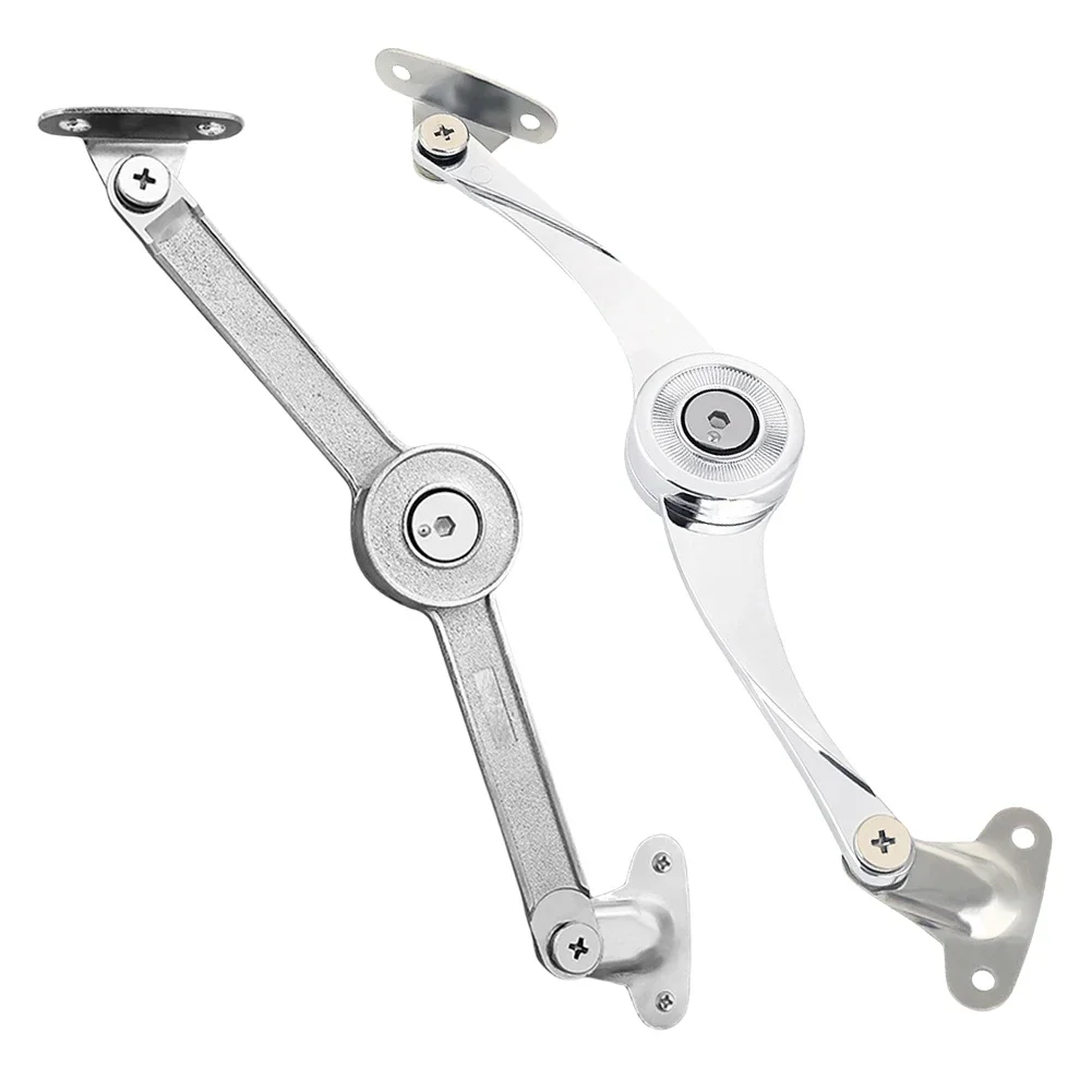 5sets Hydraulic Randomly Stop Hinges Kitchen Cabinet Door Adjustable Polish Hinge Furniture Lift Up Flap Stay Support Hardware