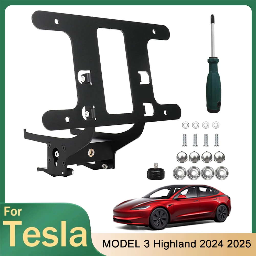 

Противоугонная передняя рамка номерного знака для Tesla Model 3 Highland 2024 2025 без клея, кронштейн номерного знака без дрели, аксессуар