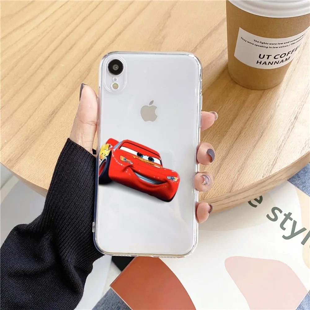 Etui na telefon Cars L-Lightning M-McQueen do Iphone 15 11 13 14 Pro Max 7 8 Plus X Xr Xs Max Se2020 12 mini Transparent Cover