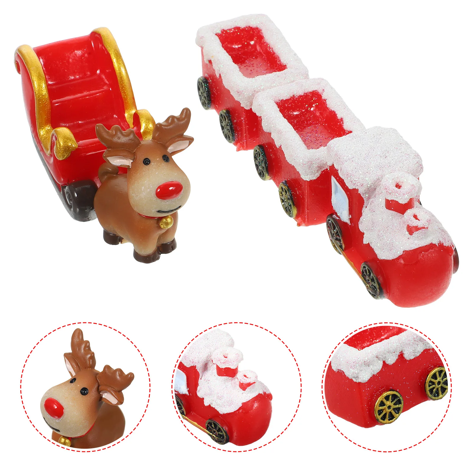 

Elk Sled Ornaments Miniature Christmas Scene Prop Accessories Outdoor Figurine