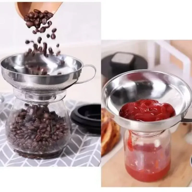 1PC Stainless Steel Wide Mouth Jar Funnel Jam Salad Dressing Wide Mouth Funnel Wide Mouth Oil Leak Multifunctional Kitchen Tool