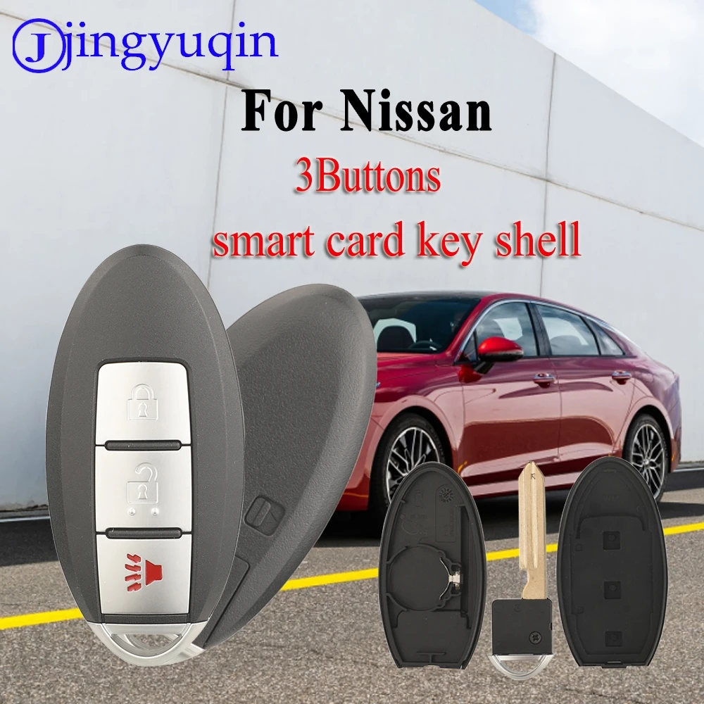 

Jingyuqin 3-кнопочный чехол с дистанционным управлением для смарт-ключателя автомобиля, чехол для левого держателя батареи Nissan, оболочка - сплющенная, без стандарта, без логотипа
