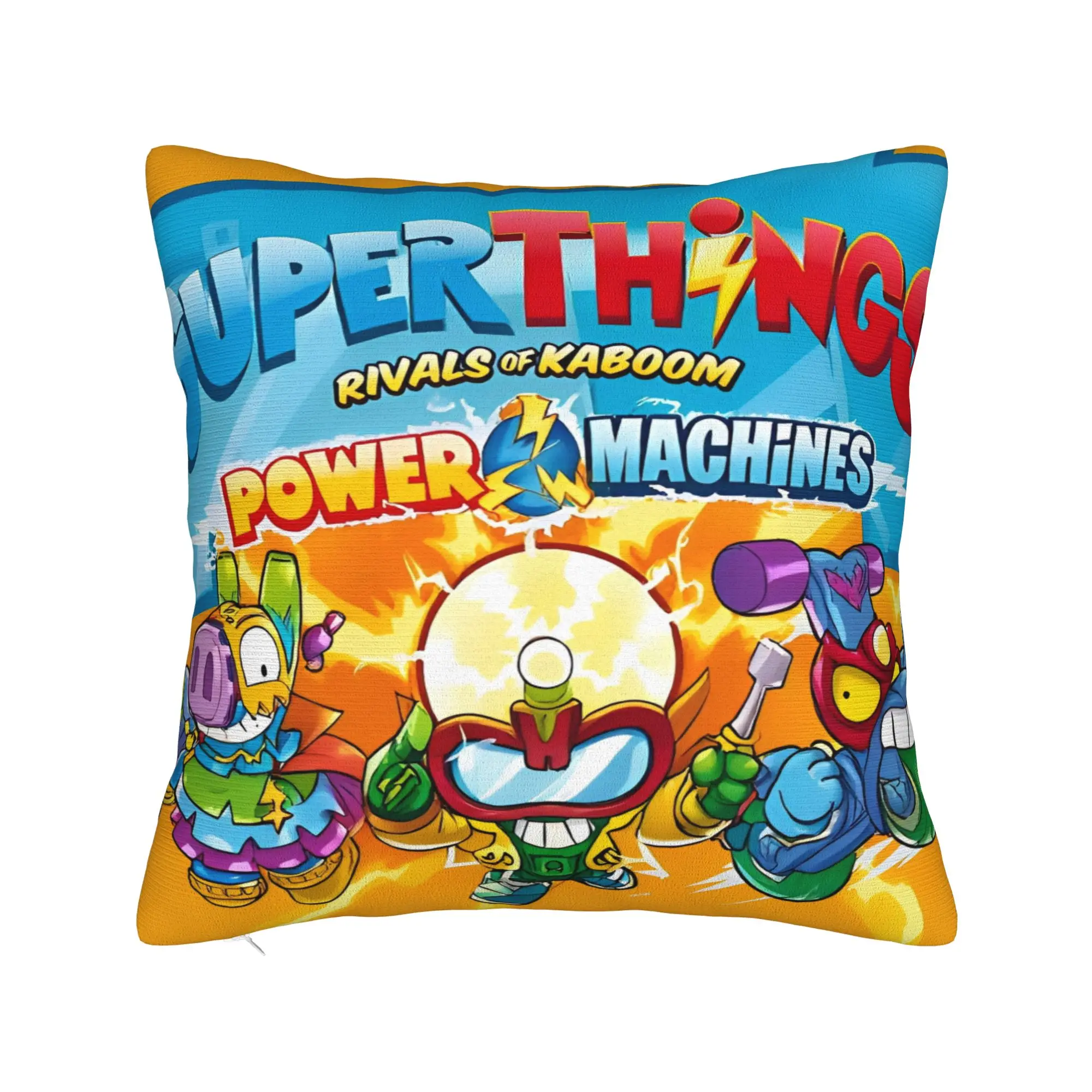 SuperThings Cartoon Pillowcase Cushion Cover Decorations  Kazoom Power Kindergarten Throw Pillow Case Cover Seat Square 40*40cm
