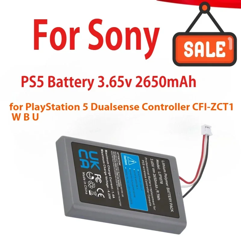 

2650mAh Rechargeable Li-ion LIP1708 PS5 Battery for Sony PlayStation 5 Dualsense Controller CFI-ZCT1 W B U