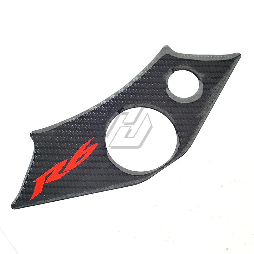 3d Motorfiets Koolstofvezel Patroon Top Drievoudige Klem Juk Sticker Geval Voor Yamaha Yzf600 R6 1998-2002