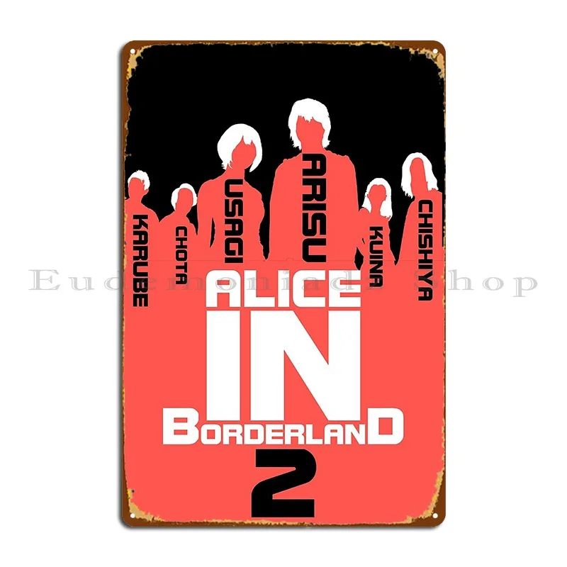 Alice In Borderland 2 Tv Series Arisu Usagi Karube Chishiya Kuina Chota Metal Plaque Poster Mural Club create Tin Sign Poster