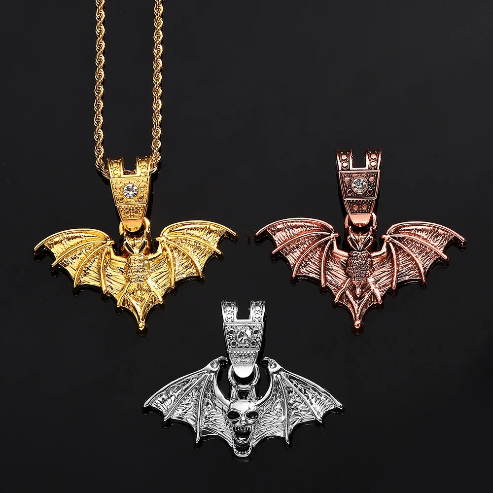 DIY accessories European and American cross-border Halloween skull alloy drip pendant with exaggerated personality Men's necklac