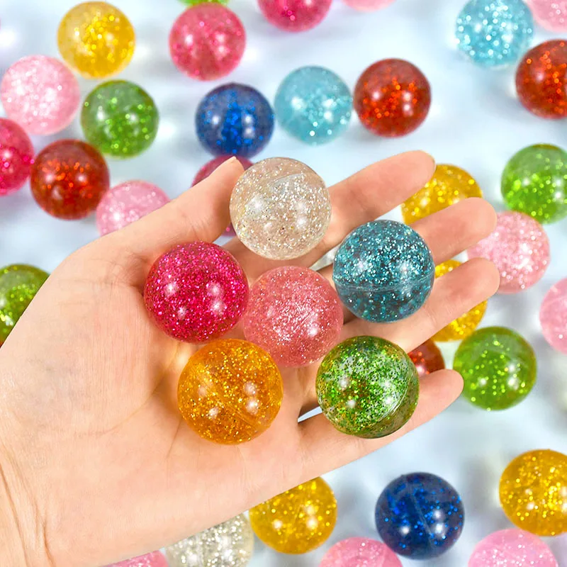 10Pcs 32mm Starry Planet Jumping Bouncy Ball Toy Rubber Elastic Ball Stress Relief Toys For Kids Birthday Party Favors Gift Toys