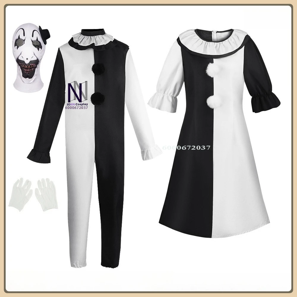 

Bloody Clown Cosplay Costume Anime Horror Outfit (Men's Onesie/Women's Dress) Full Set High Quality Anime Outfit (Male/Female)
