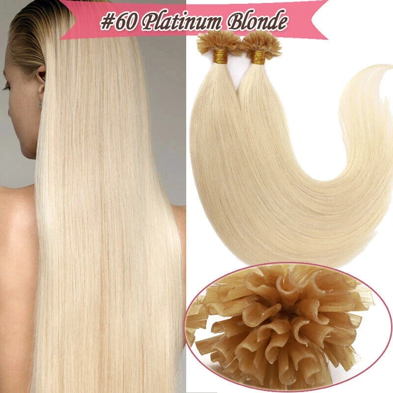 

Human Hair U Tip Extensions 16inch 50 strands Dropship Friendly Color 1B #613 Hair Replacement
