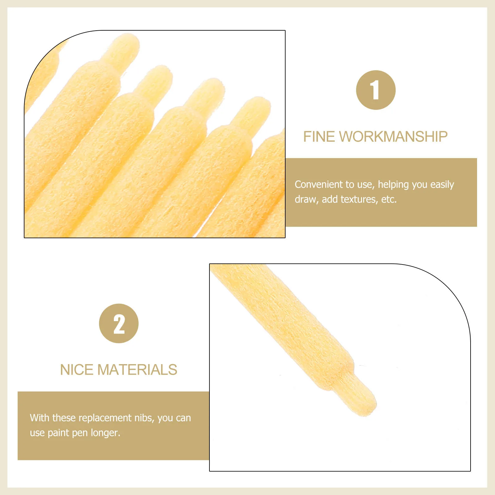 

50 шт., наконечники для ручек, прочные сменные наконечники для акриловых ручек, гладкие края, долговечное использование, практичные художественные наконечники для маркеров для рисования