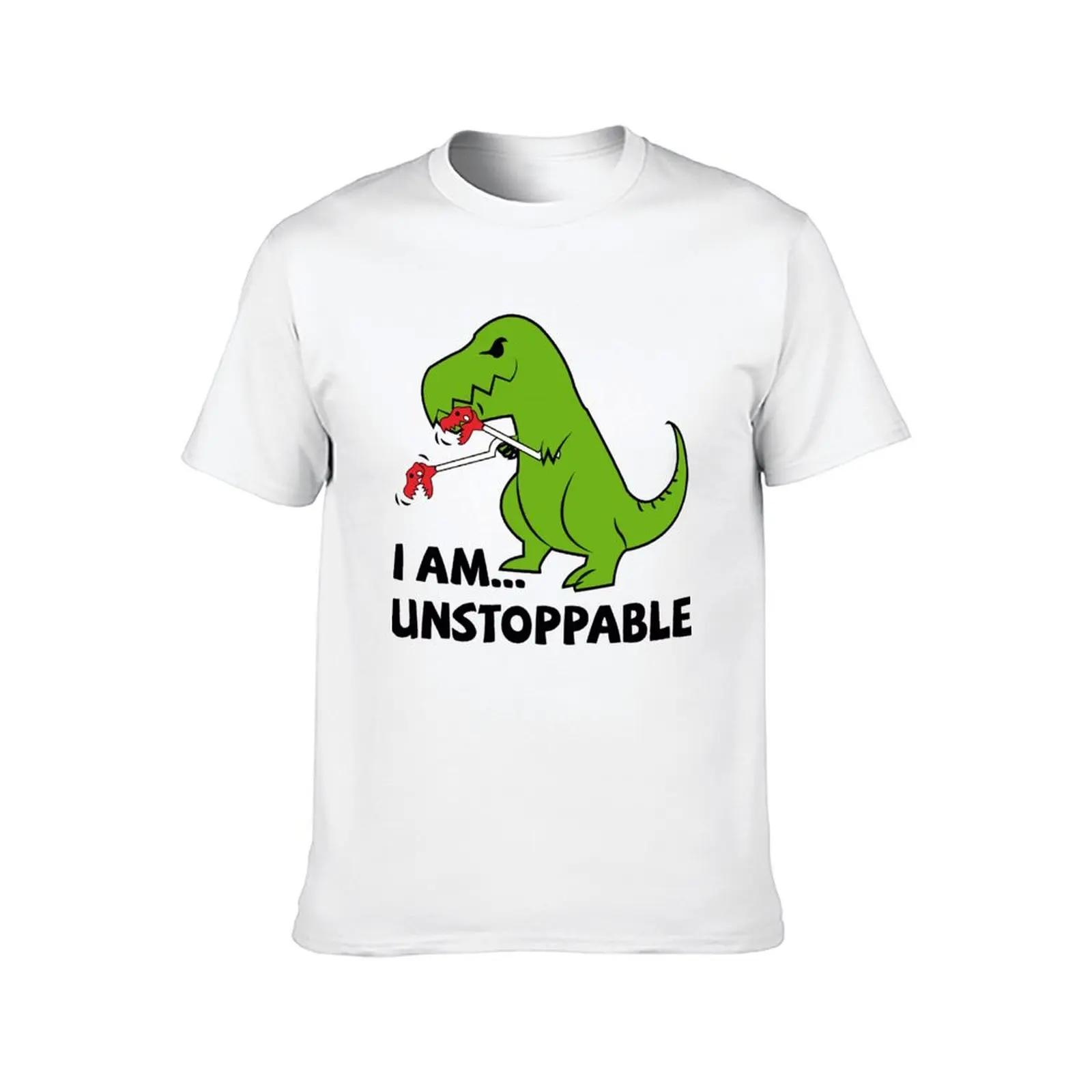 I am unstoppable T-rex T-Shirt Aesthetic clothing oversized t shirts for men cotton