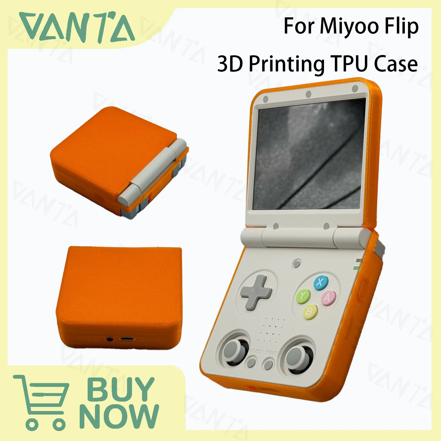 Para Miyoo Flip Retro consola de juegos TPU funda protectora impresión 3D cubierta de consola portátil antiarañazos Anit carcasa protectora de caída