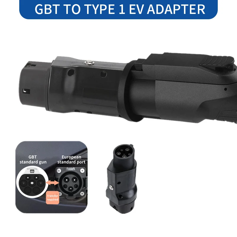 GBT To Type1 Adapter 32A 7.2kw GB/T Female Plug with Type 1 Female Converter for J1772 Electric Cars