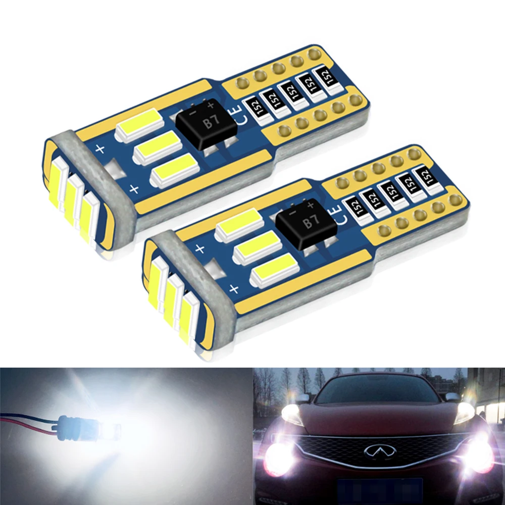 

2 шт., светодиодные лампы t10 w5w 4014, светодиодные лампы T10 168 192 W5W