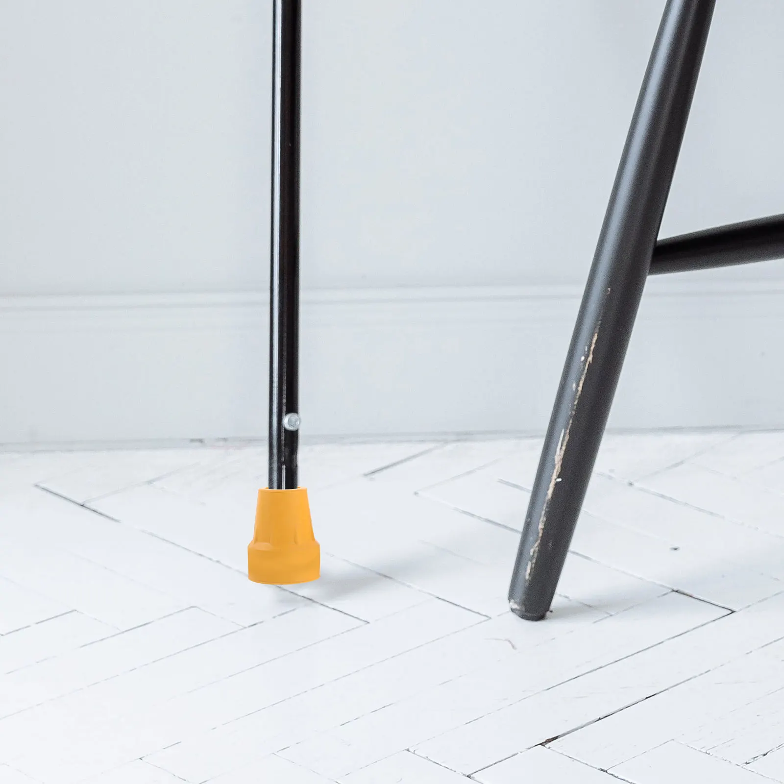 4pcs Anti Slip Crutch Tips Walking Stick Ends Rubber Replacement Pads Trekking Poles Cane Elderly Yellow Durable Non Slip