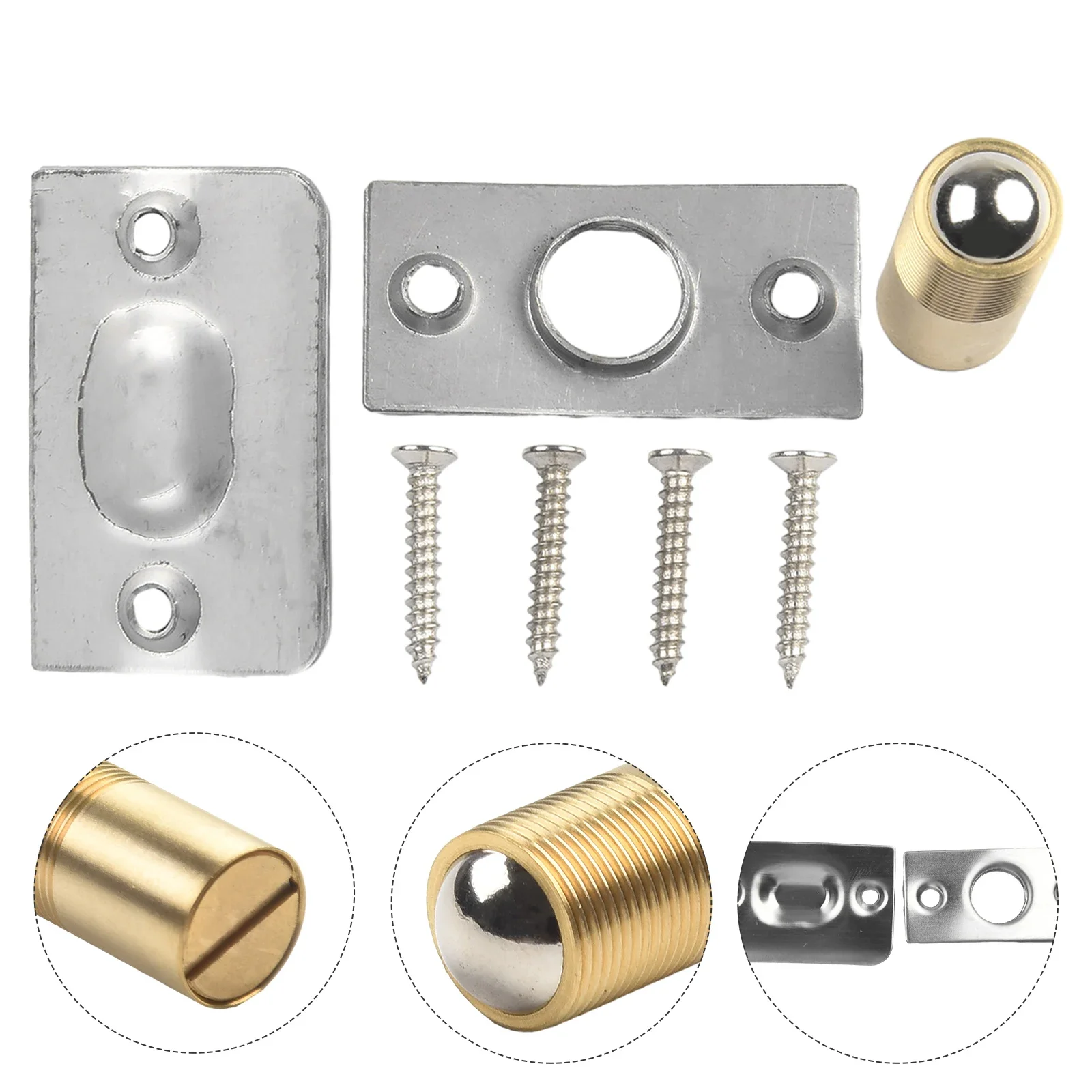 Dual Adjustment Roller Catch Rust Proof Silver Stainless Steel Door Catch Ball Catch Door Mortice Lock