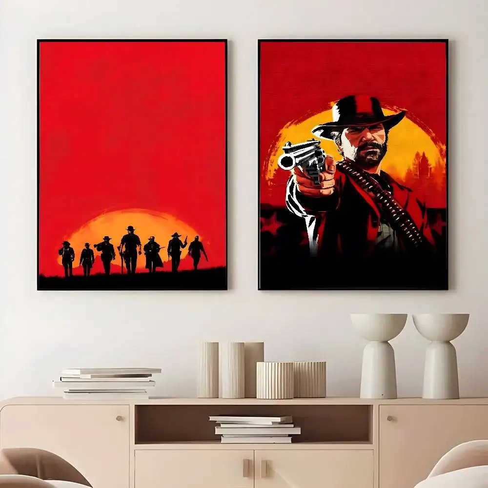 لعبة Red Dead Redemption 2 ملصق فني ذاتي اللصق مقاوم للماء ورق ملصق مقهى بار غرفة جدار ديكور