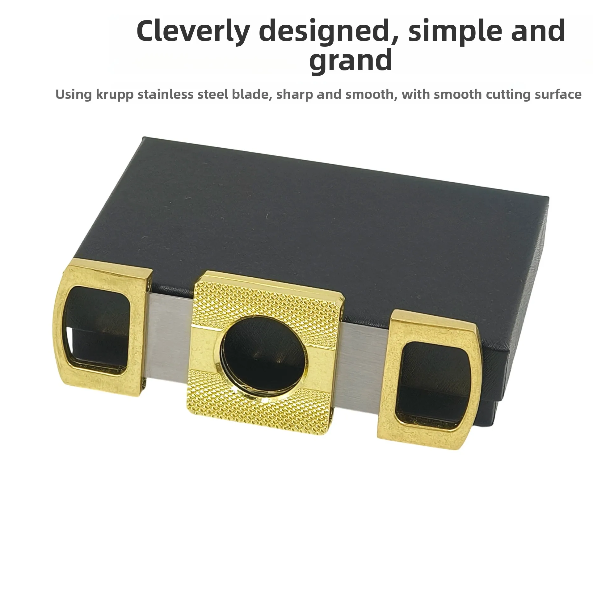 YJQ Durable Stainless Steel Large Cigar Cutter High-end Double Blade Cigar Accessories