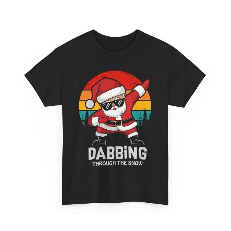 Funny Christmas Dabbing Santa T Shirt Retro Claus gift