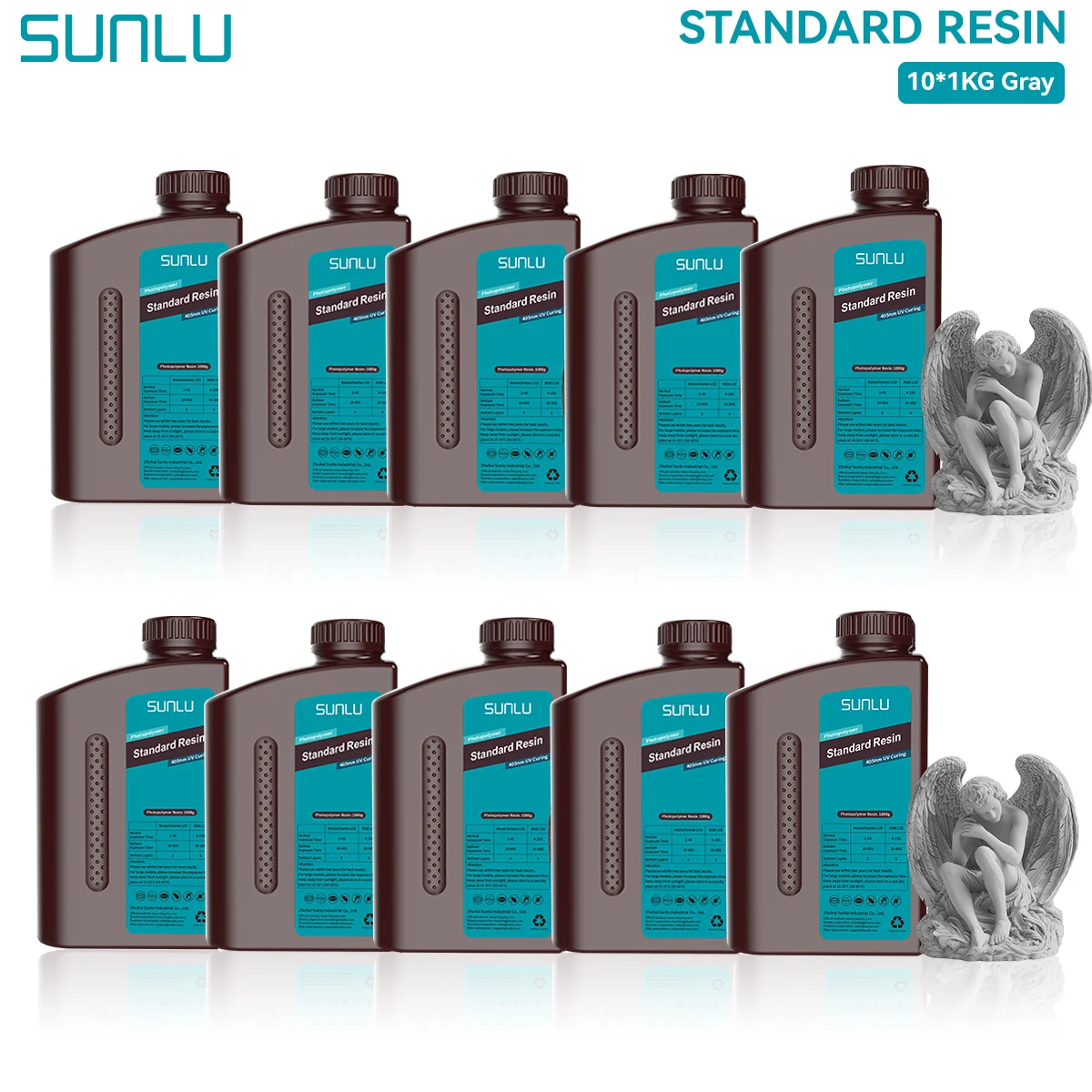 SUNLU Standaard 3D-printerhars 10KG 405nm Geurarme Hoge precisie fotopolymeer UV-hars voor de meeste LCD 3D-printmateriaal