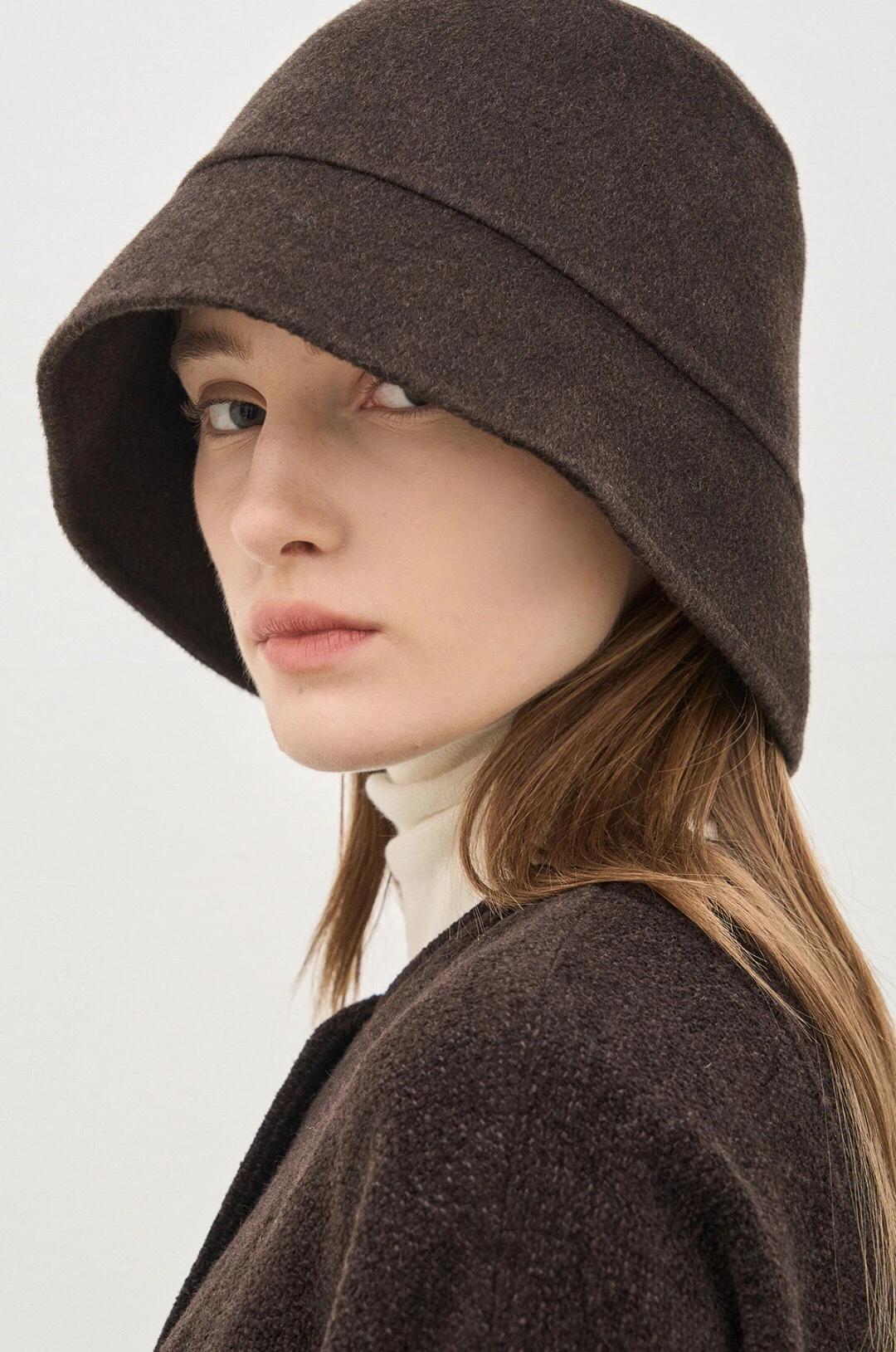 

Autumn Winter Wool Blend Fierman Hat Korean Single Prily Hat Casual Sle ort Brim Flat Top for Young Women