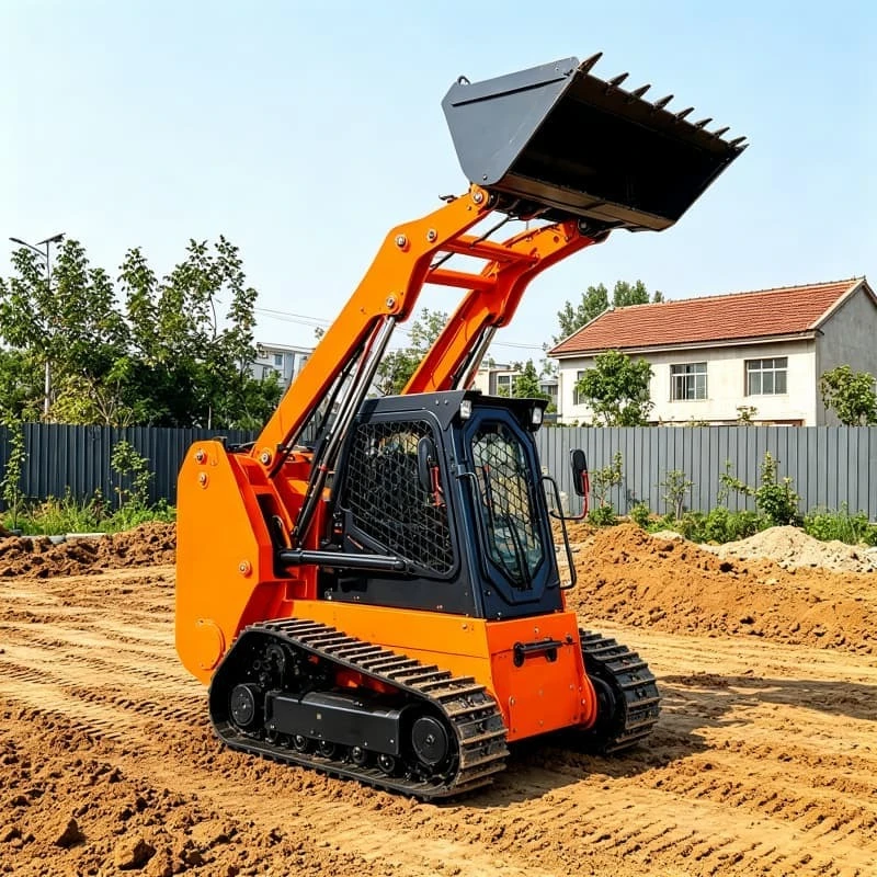 Mini Skid Steer Compact Wheel Loader Landscaping Residential Yard Soil Moving Mulch Spreading Garden Tree Planting Customized
