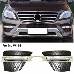 A1668851374 A1668851474 A1668852822 A1668852922 Front DRL Fog Lamp Cover Chrome Trim Lower Grill For Mercedes Benz ML Class W166