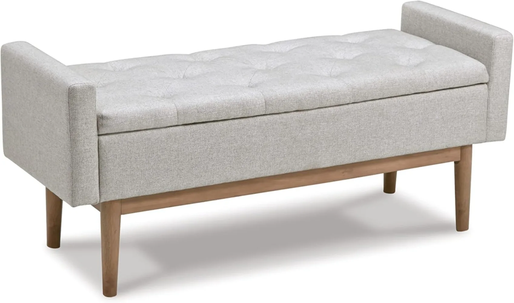 

Signature Design By Ashley Briarson Tufted Upholstered Accent Bench with Storage, Beige & Brown